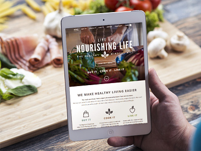 Live a Nourishing Life ecommerce food perch responsive