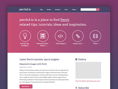Perchd.io Homepage Design