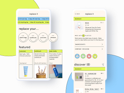 Replace it, concept app concept mobile recycling ux visual design