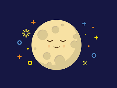 The sleeping moon cute illustration illustrator mba moon sky sleeping space univers