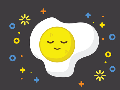 Egg On Plate egg eggs flat illustration illustrator mbe