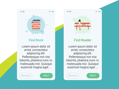 Reader app app cute illustration illustrator ios reader ui vector