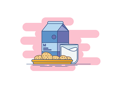 Cookies and milk ? cookies design flat illustration illustrator lunch mbe milk milkshake vector