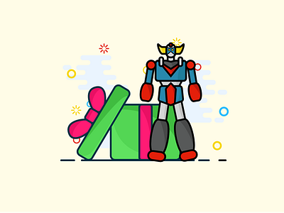 A robot for christmas ? christmas christmas gift illustration illustration art illustrations illustrator mbe robot robots vector