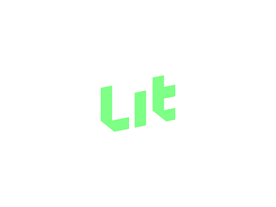Lit Lettering clean green icon lettering logo low poly minimal modern monogram neon simple typography