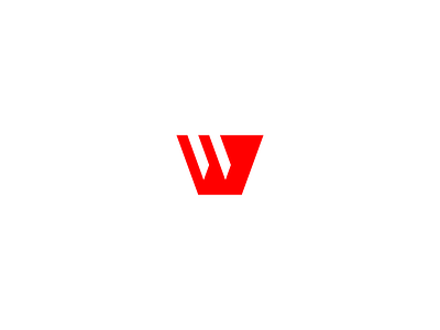 W logo block clean minimal minimal grid modern negative space red