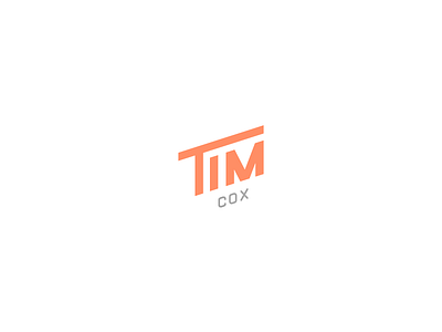 Tim Cox clean clothing custom grey lettering minimal modern name negative space orange simple