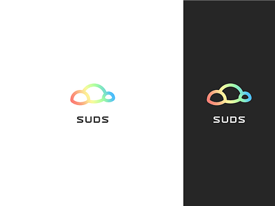 Suds logo circles clean colorful icon lettering logo minimal modern monogram rainbow simple typography