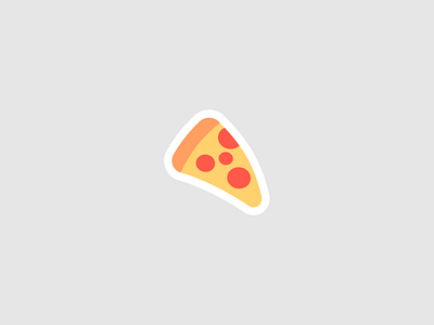 Pizza Sticker clean colorful design grid icon logo minimal modern orange red simple white yellow