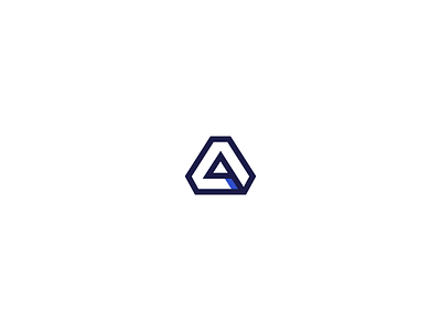 An A logo block blue clean colorful design grid icon logo mark minimal modern monogram navy negative space simple white