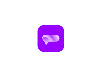 Chat App clean icon logo minimal modern monogram pixl purple silas simple white
