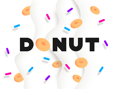 Donut black branding clean design donut dough identity logo minimal modern monogram orange pink pixl shadow silas simple sprinkle typography white