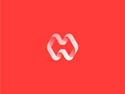 Loop 3d brand clean design logo loop mark minimal modern mono monogram pixl red silas simple white