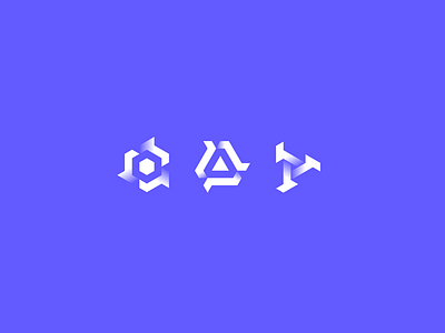 Symbols abstract blue branding design gradient grid hexagon icon isometric logo minimal monogram pixl purple silas simple white