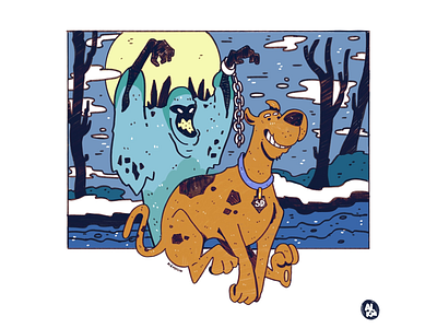 Scooby Doo Summer Vacation artwork blue cartoon cartoon character character design comic commission design digital illustration dog drawing ghost illustration lineart procreate