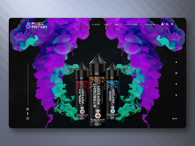 Pixel Potion | eLiquids Hero Banner branding design eliquids hero banner landing page ui vaping web