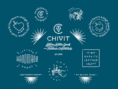 Chivit Leather Goods / Branding & Logoworks craft design drawing graphicdesign handmade illustration lettering logo merchandise typography