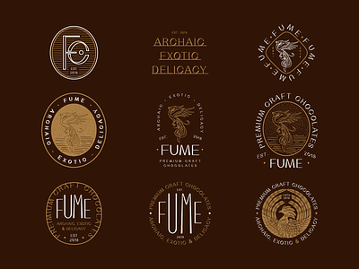Fume Chocolate / Logoworks branding design chocolate food icon logo logodesign monogram phoenix retro design retro logo typography vintage