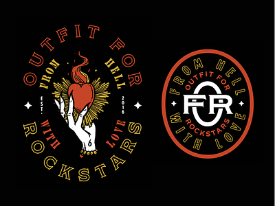 OFR - Outfit For Rockstars / Tshirt Illustration brand branding drawing illustration lettering logo merchandise sticker tshirt typography