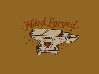 Hard Forged craft drawing font handmade illustration logo merchandise sticker tshirt