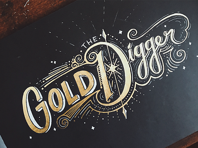 GoldDigger craft design drawing folio gold gold foil handmade illustration lettering typography