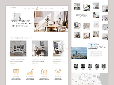 Zander — real estate investment in Odessa colors design e commerce interface interior investment real estate ui uiux web web design website