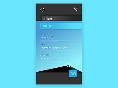 Sign Up blue challenge daily dailyui input inputfield login signup mobile ui widget