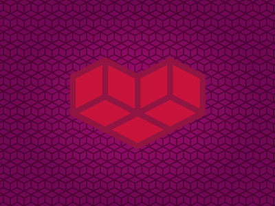 Pixel Heart box cube depth geometric graphic design grid heart love pixel procrastination receding