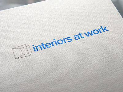 Interiors At Work Logo Rebrand box brand geometric graphic design identity logo minimal perspective rebrand refresh typography
