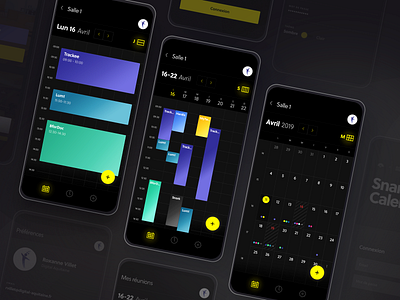 Dark Calendar App agenda app app design black branding calendar app calendar design calendar ui concept dark design mobile ui uidesign uiux ux