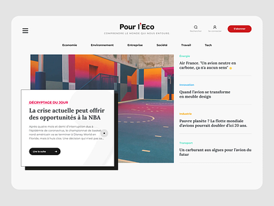 Pour l'Eco - News Website Interactions animation branding clean design eco experience interaction interface landing minimal modern motion motion graphics news scroll ui user experience ux web webdesign