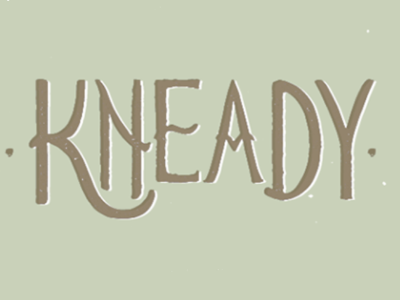 Kneady, Vegan Bakery graphic design handlettering logo texture undergrad