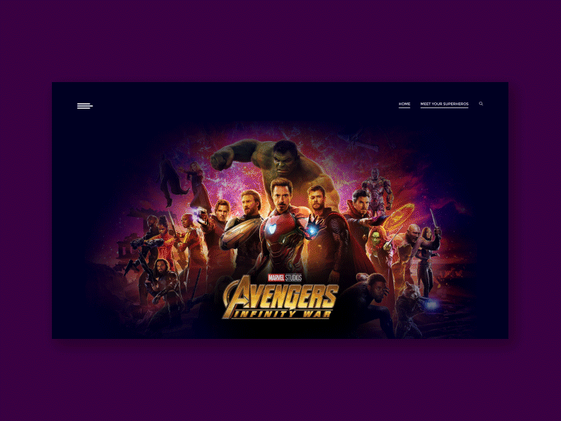 Avengers-Tryout adobe cc adobe xd avengers design trend graphic design interactive design marvels modern design product design web design