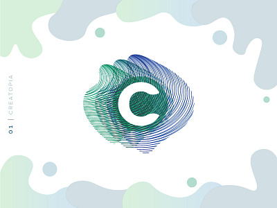 Creatopia Logo Using Spirographs abstract brand branding design dribbble graphic graphic design illustrator logo logo design monogram spirograph