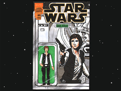 Han Solo Star Wars #1 - Sketch Cover action figure andy moore han solo marvel star wars