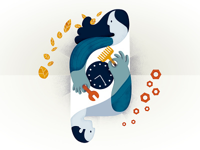 Banco De Tempo - Time Bank illustration