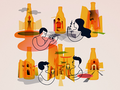 Caminhos da Cerveja - Coimbra baixadecoimbra beer craftbeer design downtown festival illustration monuments poster
