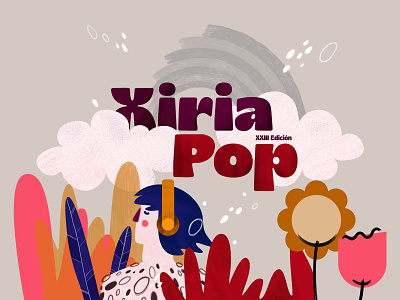 Xiria Pop design festival gigposter music poster vector