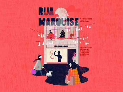 Rua Marquise baixadecoimbra community downtown illustration local business poster vector