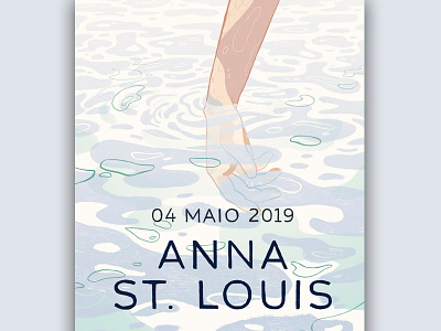 Anna St. Louis gig poster gigposter hand illustration music poster water