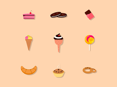 sweet and candy icons .ai candy design icon set illustration sweet vector