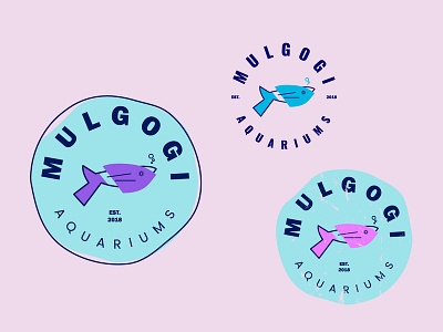 MULGOGI aquariums badge badgelogos design fish fishlogo illustration inspiration logo logos vector