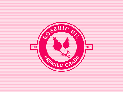 Rosehip Oil / Itburnu .ai badge logo badgedesign design illustration logo pink typography vector