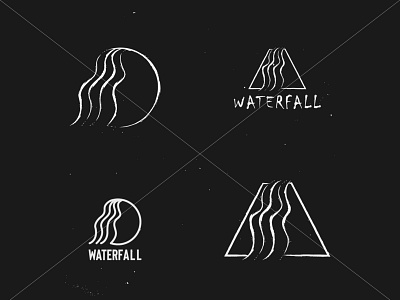 Waterfall brush design icon illustration lineart logo mark minimal simply vector waterfall