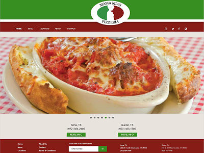 Mama Mia's Pizzeria Concept concept landing page redesign restaurant ui website