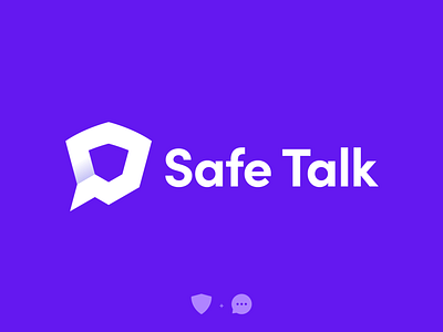 Safe Talk Logo Design abstract app branding bubble chat creative design icon logo logofolio logotype mark privacy safety security shield speech symbol talk webapp