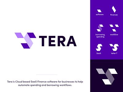 Tera Logo Exploration abstract automating brand identity branding creative logo exploration finance icon logo mark money monogram saas software symbol technology tera workflow