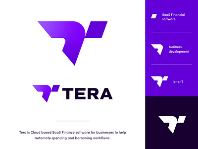 Tera Logo Exploration brand idendity branding business computers exploration financial icon it letter logo mark money monogram saas sign software symbol tech technologty tera