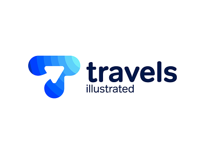Travels Illustrated second concept abstract blog brand branding colorful creative icon illustration journey letter lettering lettermark logo logotype mark monogram symbol travel trip waves