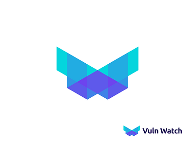 Vuln Watch Logo Concept abstract branding colorful creative cyberecurity digital gradient icon it lettering lettermark logo logotype mark monogram software startup symbol tech technology